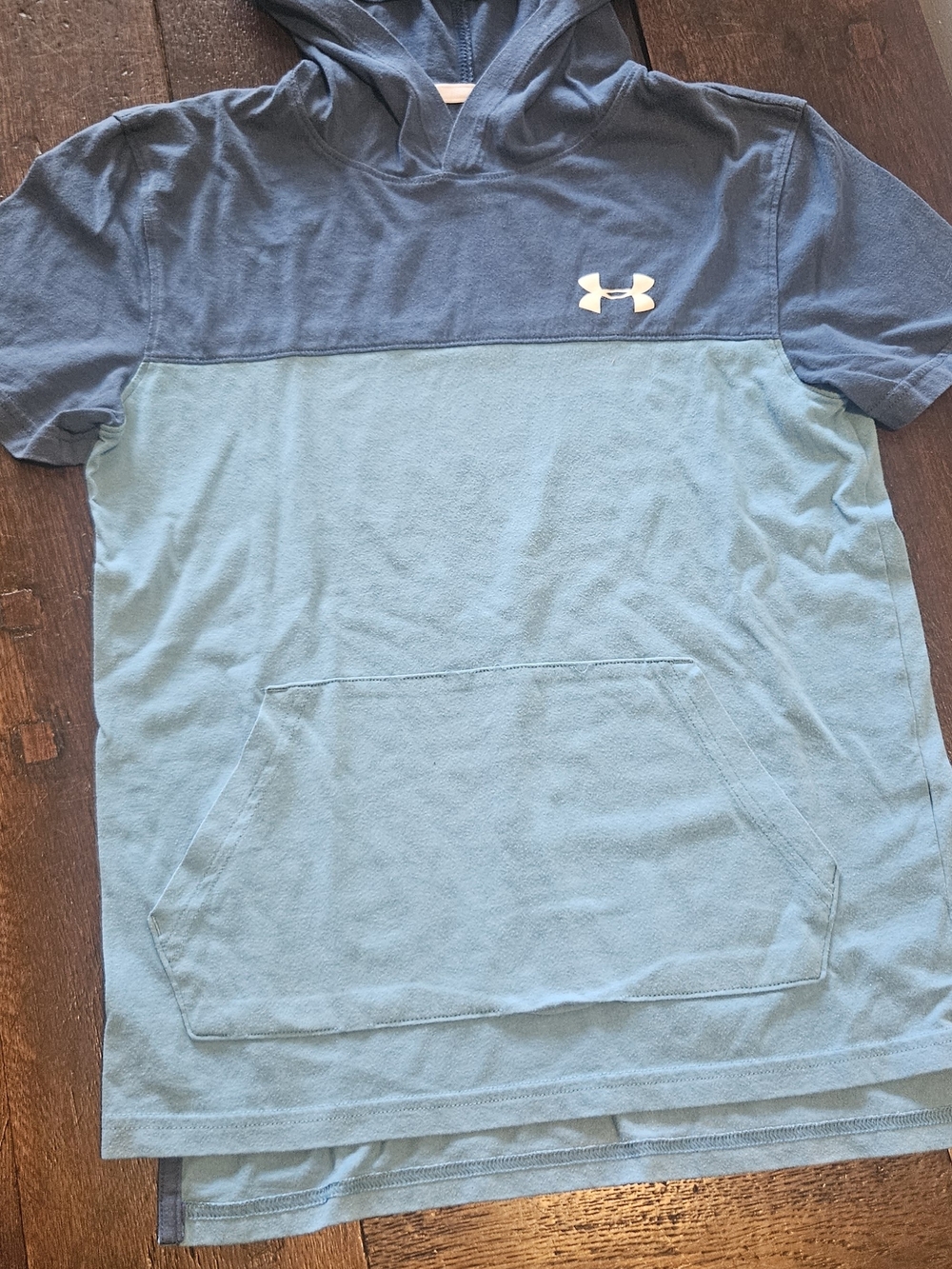Under Armour Youth Boys Two-Tone Blue Short-Sleeve Hooded Tee
